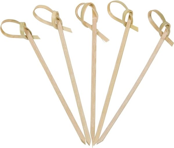 BAMBOO FLOWER KNOT PICK 3.5 INCH (20 BAG/BX)