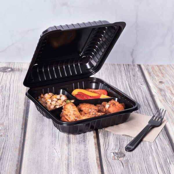 90HT3-  BLACK FOAM HINGED LID CONTAINERS - Image 2