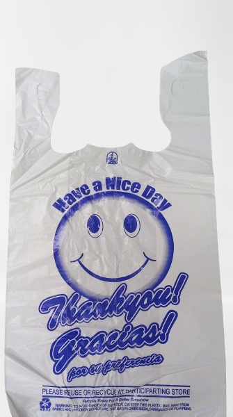 HAPPY FACE WHITE T-SHIRT BAG