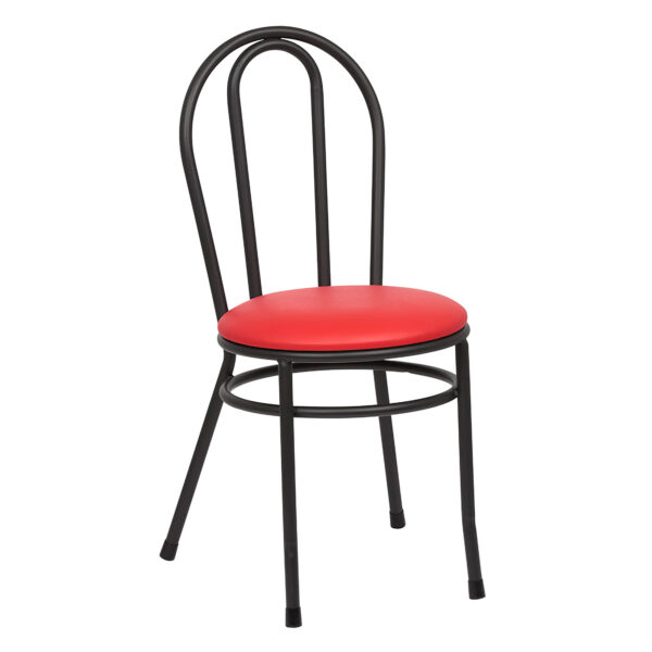 Chair-Metal Bentwood Black Frame with Black/Red Seat (2 ea/cs)