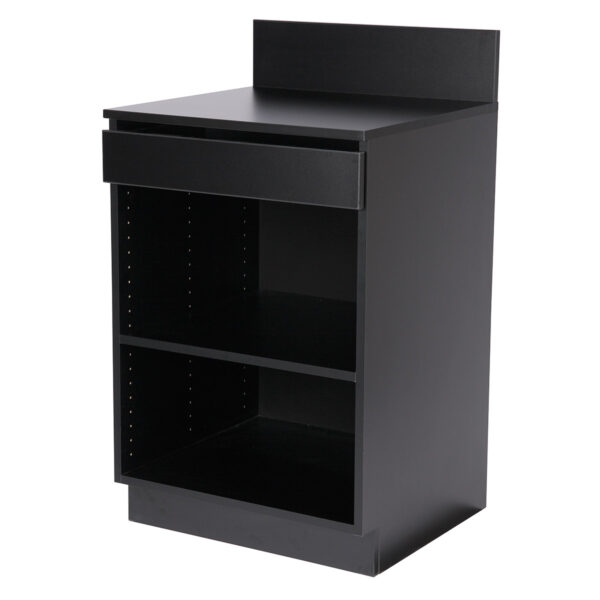 2Ft Serving Unit 1 Drawer 1 Shelf - Black/ Walnut (1ea/cs) - Image 2