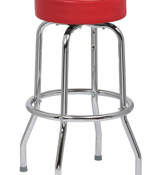 Stool 1-Ring Chrome Frame No Back with Round Seat (Black, Brown, Crimson, Red)- 4ea/cs