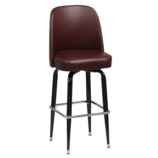 Stool Black Frame Chrome Ring with Bucket Seat(Black,Brown,Red,Crimson) - 2ea/cs( - Image 2