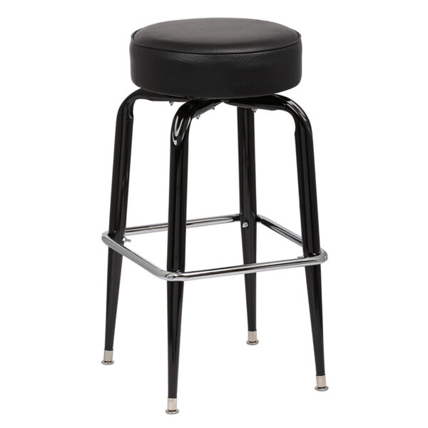 Stool 2-Ring Chrome Frame No Back with Round Seat(Black,Brown,Crimson,Red) - 4ea/cs - Image 4