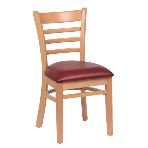 Ladder Back Chair - Hardwood & Upholstered Seats (2 ea/cs) - Image 5