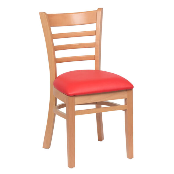 Ladder Back Chair - Hardwood & Upholstered Seats (2 ea/cs)