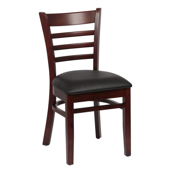 Ladder Back Chair - Hardwood & Upholstered Seats (2 ea/cs) - Image 2