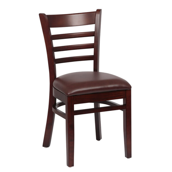 Ladder Back Chair - Hardwood & Upholstered Seats (2 ea/cs) - Image 4