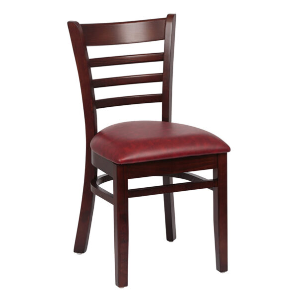 Ladder Back Chair - Hardwood & Upholstered Seats (2 ea/cs) - Image 7