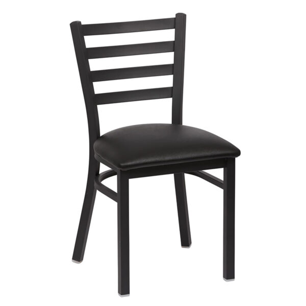 Metal Ladder Back Chair, Black Frame (2 ea/cs) - Image 2