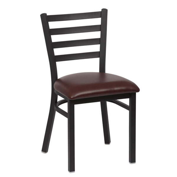 Metal Ladder Back Chair, Black Frame (2 ea/cs) - Image 3