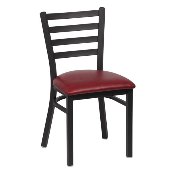 Metal Ladder Back Chair, Black Frame (2 ea/cs) - Image 5