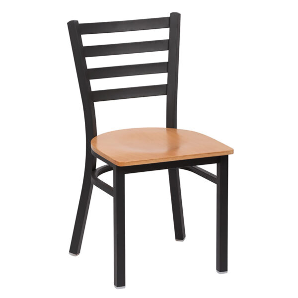 Metal Ladder Back Chair, Black Frame (2 ea/cs) - Image 4