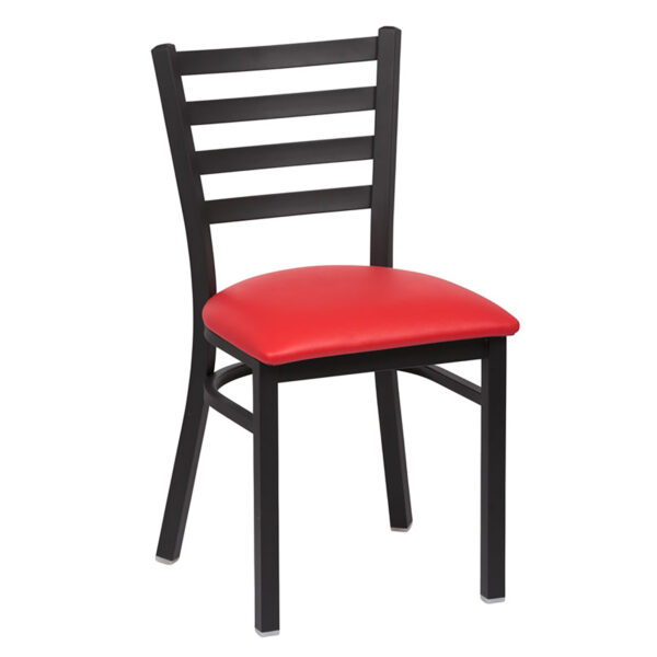 Metal Ladder Back Chair, Black Frame (2 ea/cs) - Image 6