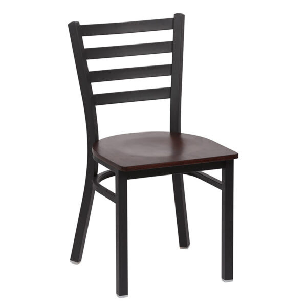 Metal Ladder Back Chair, Black Frame (2 ea/cs)