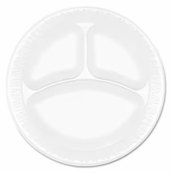 10'' 3-COMPART FOAM PLATE 500/CS